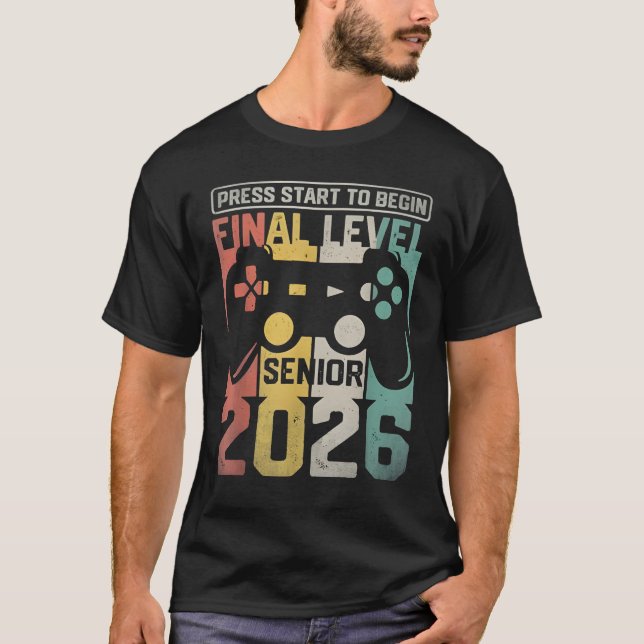Camiseta Funny Class Of 2026 Gamer Senior 2026 Designs (Frente)
