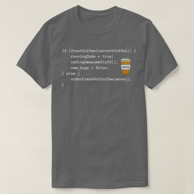 Camiseta Funny Coffee Coding Programmer Java Developer  (Frente do Design)