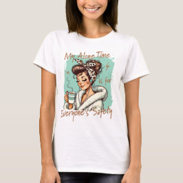 Camiseta Funny Coffee Time Girl in the Morning Teal