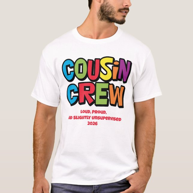 Camiseta Funny Colorful Cousin Crew Family Reunion (Frente)