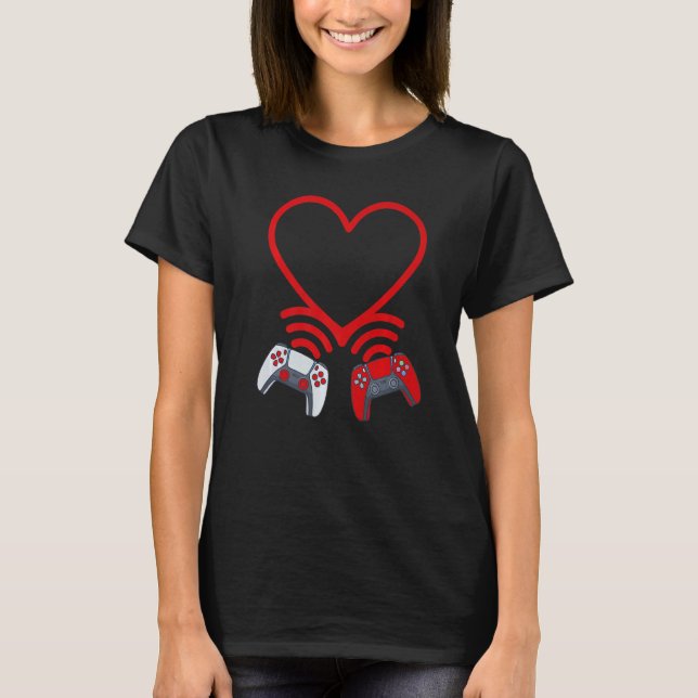 Camiseta Funny Controllers Heart Boys Kids Video Gamer Vale (Frente)