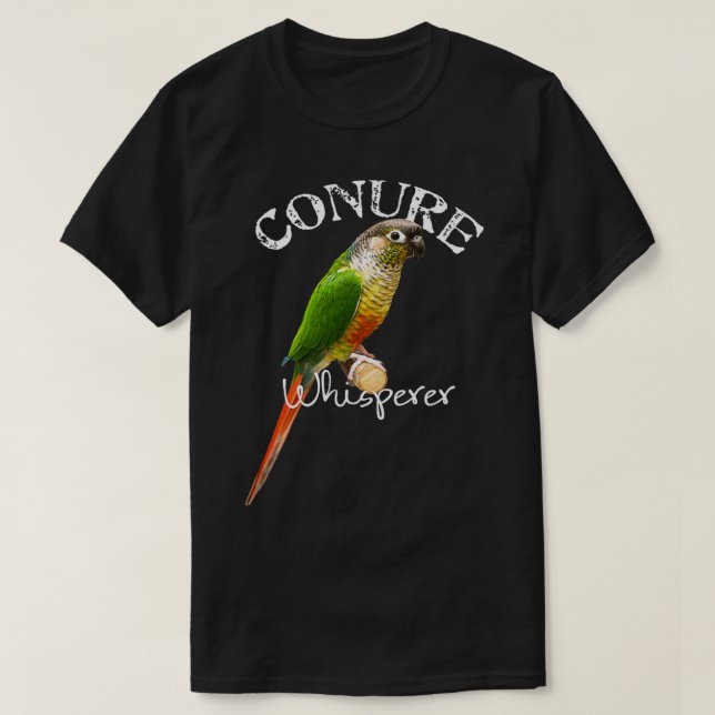 Camiseta Funny Conure Whisperer Green Cheek Conure Bird Gif (Frente do Design)