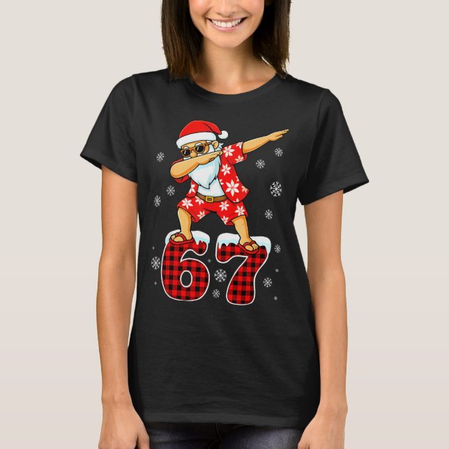 Camiseta Funny Cool Dabbing Santa Hawaii 67 Meme Christmas  (Frente)
