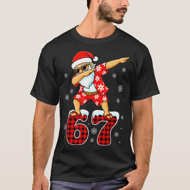 Camiseta Funny Cool Dabbing Santa Hawaii 67 Meme Christmas  (Frente)