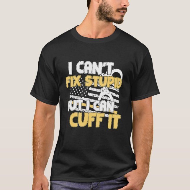 Camiseta Funny Cop Gift - Handcuffs Police Law Enforcement (Frente)