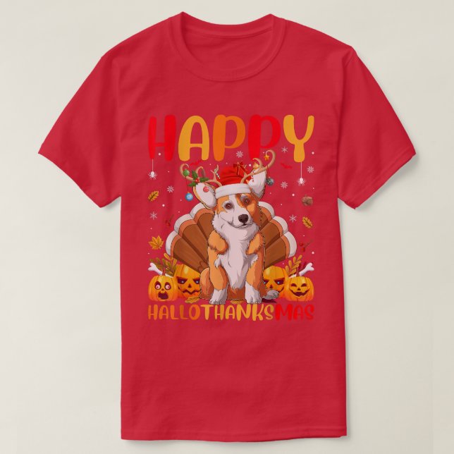 Camiseta Funny Corgi Dog Lover Happy Corgi Hellothanksmas - (Frente do Design)