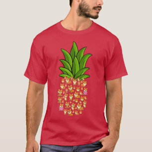 Camiseta Funny Corgi Dogs Pineapple Tropical Fruta Summer V