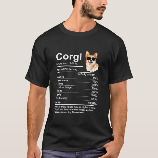 Camiseta Funny Corgi Fala Nutrição Presente Cardigan Pembro (Frente)