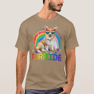 Camiseta Funny Corgi Gay Priderainbow Sunglass Lgbtq707