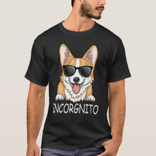 Camiseta Funny Corgi Incorgnito Incognito Óculos Pai Cão L