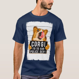 Camiseta Funny Corgi Mug Shot714