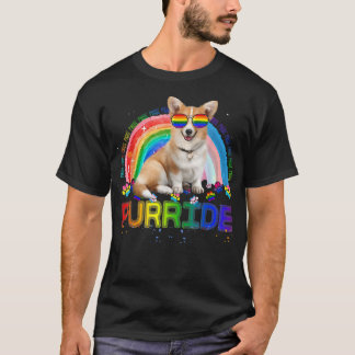 Camiseta Funny Corgi Orgulho gay Rainbow Sunglass LGBTQ