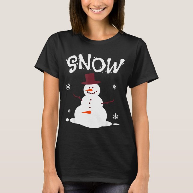 Camiseta Funny Couples Christmas Party Snow Man Merry Xmas  (Frente)