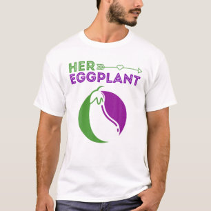 Camiseta Funny Couples Valentines Day Fun Her Eggplant His