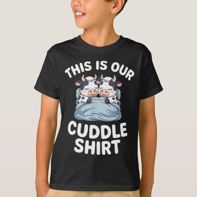 Camiseta Funny Cow Couple Idea This Is Our Cuddle  (Frente)