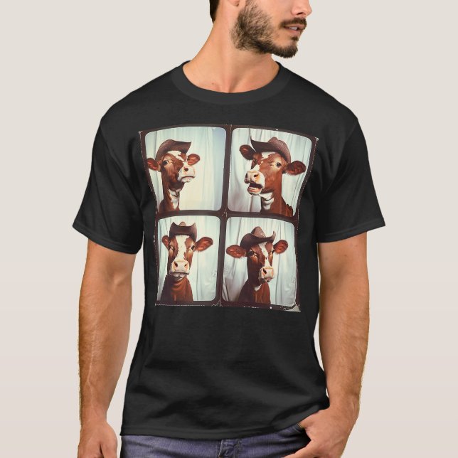 Camiseta Funny Cow Lover Funny Farm Animal Photobooth Cowbo (Frente)