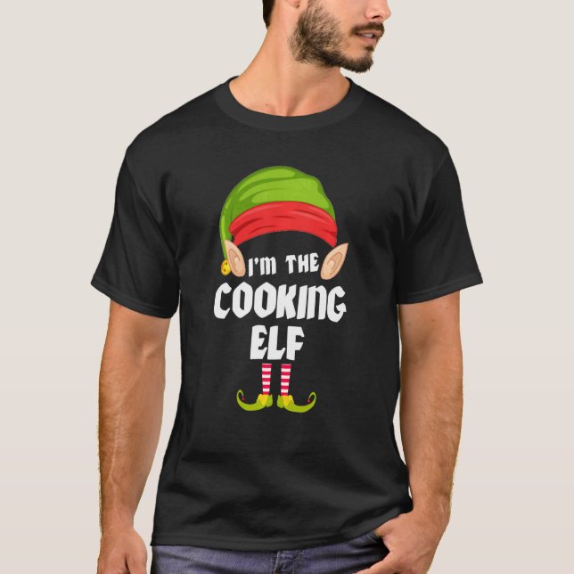Camiseta Funny Cozinhar Elf Matching Family Group Pj Christ (Frente)