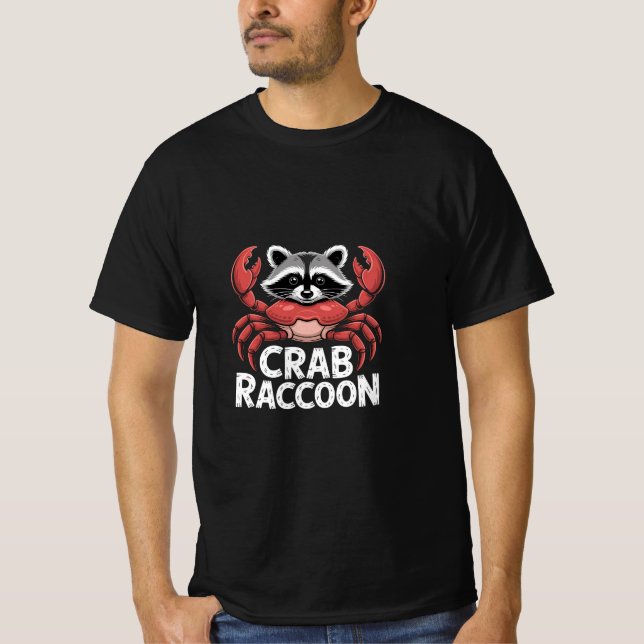 Camiseta Funny Crab Raccoon Hybrid Animal Cute Sea  (Frente)