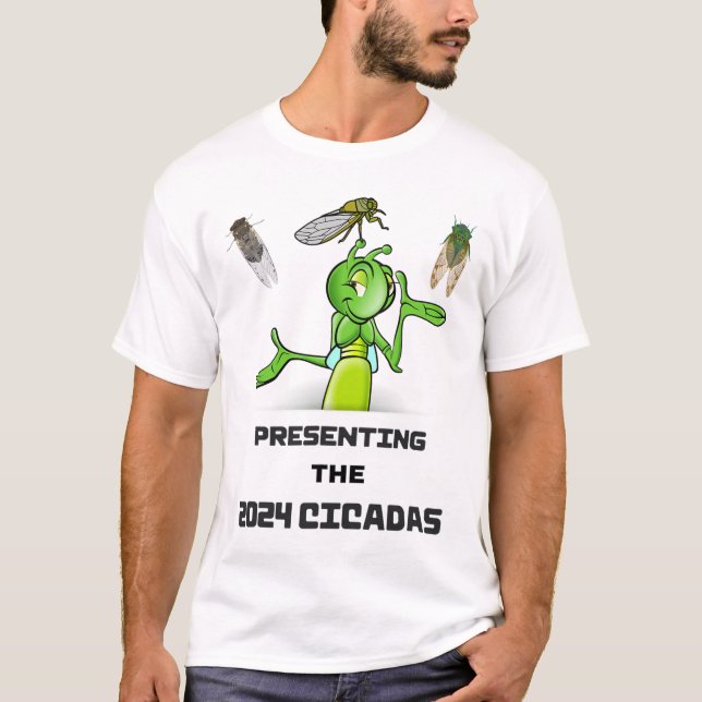 Camiseta Funny Cricket Presenting Cicadas Bugs Insects Inva (Frente)