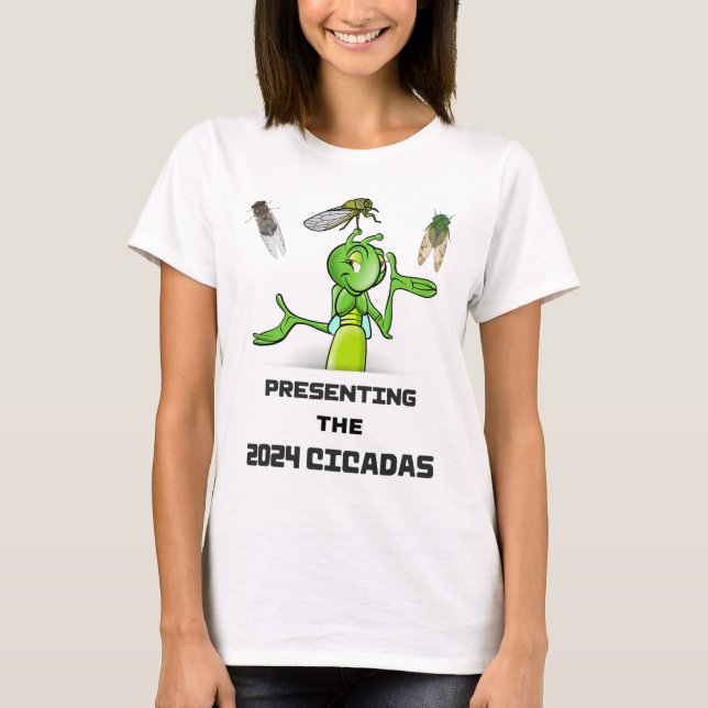 Camiseta Funny Cricket Presenting Cicadas Bugs Insects Inva (Frente)