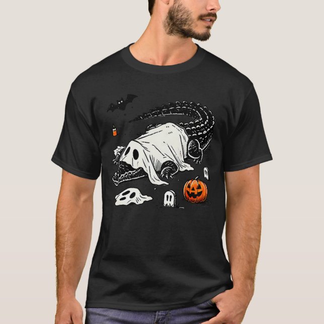 Camiseta Funny Crocodile Ghost Costume Spooky Halloween All (Frente)