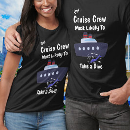 Camiseta Funny Cruise Crew Dive Black Personalize