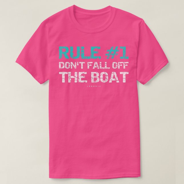 Camiseta Funny Cruise s  Rule 1 Dont Fall Off The Boat  (Frente do Design)