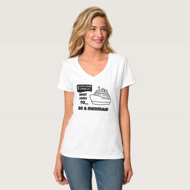 Camiseta Funny Cruise shirt Most Likely To Be A Mermaid (Frente Completa)