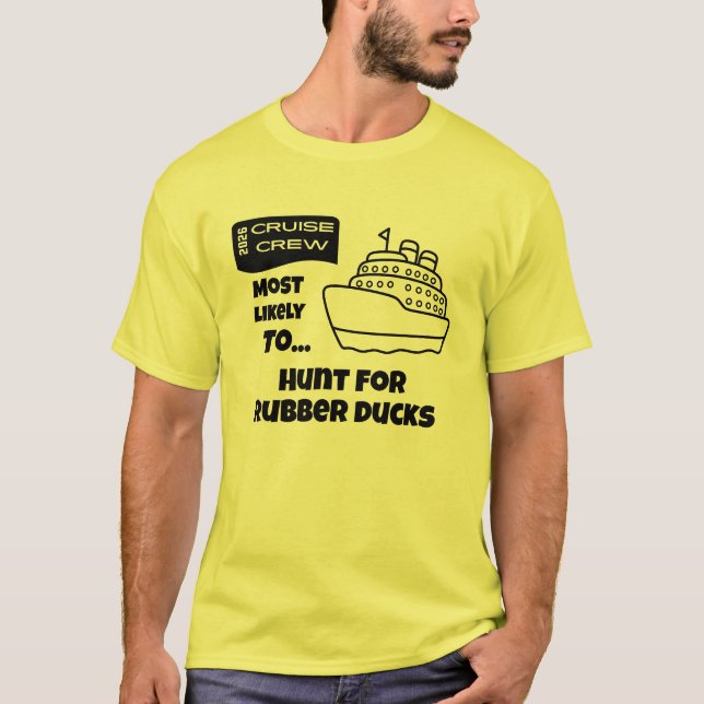 Camiseta Funny Cruise shirt Most Likely To Hunt Rubber Duck (Frente)