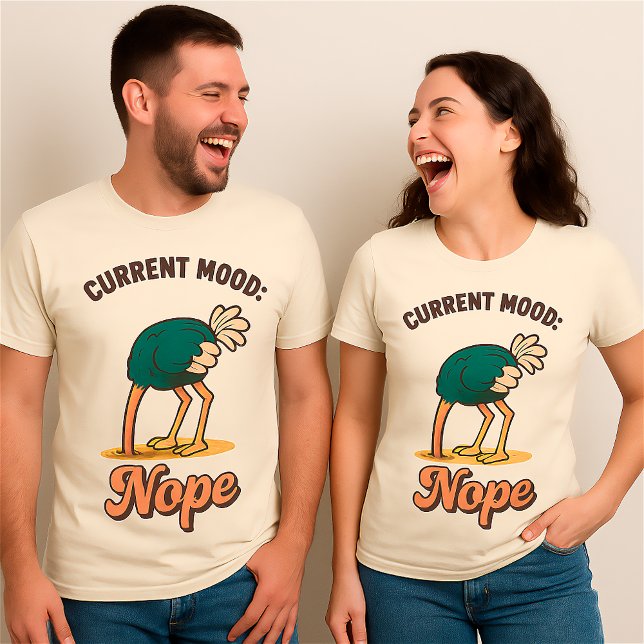 Camiseta Funny “Current Mood: Nope” Custom Unisex Humor (Criador carregado)