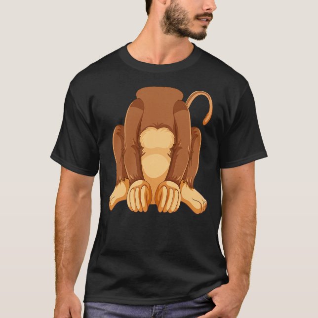 Camiseta Funny Cute chimpanzee Animal Matching Monkey costu (Frente)
