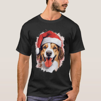 Camiseta Funny cute dog lover celebrating Christmas with ha