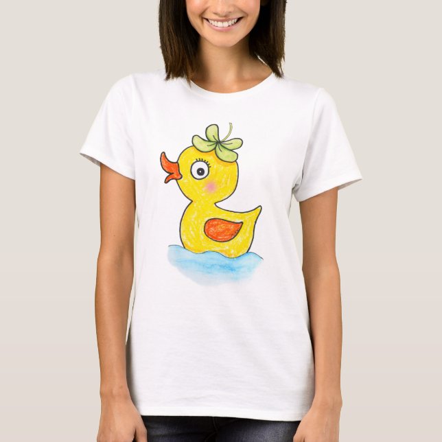 Camiseta Funny Cute Odd Duck with Clover Hat Graphic  (Frente)