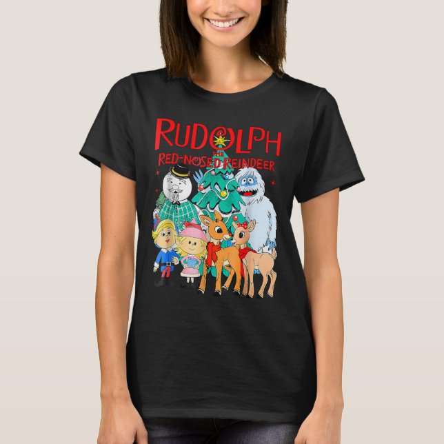 Camiseta Funny Cute Rudolph The Red Nosed Reindeer Christma (Frente)