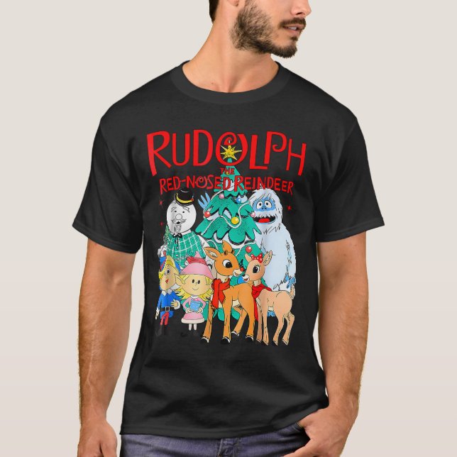 Camiseta Funny Cute Rudolph The Red Nosed Reindeer Christma (Frente)