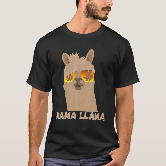 Camiseta Funny Cute She's A Bad Mama Llama Happy Mothers Da (Frente)