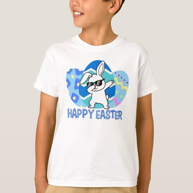 Camiseta Funny Dabbing Bunny Happy Easter T Shirt (Frente)