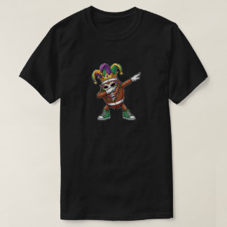Camiseta Funny Dabbing football Ball Mardi Gras Jester Hat 