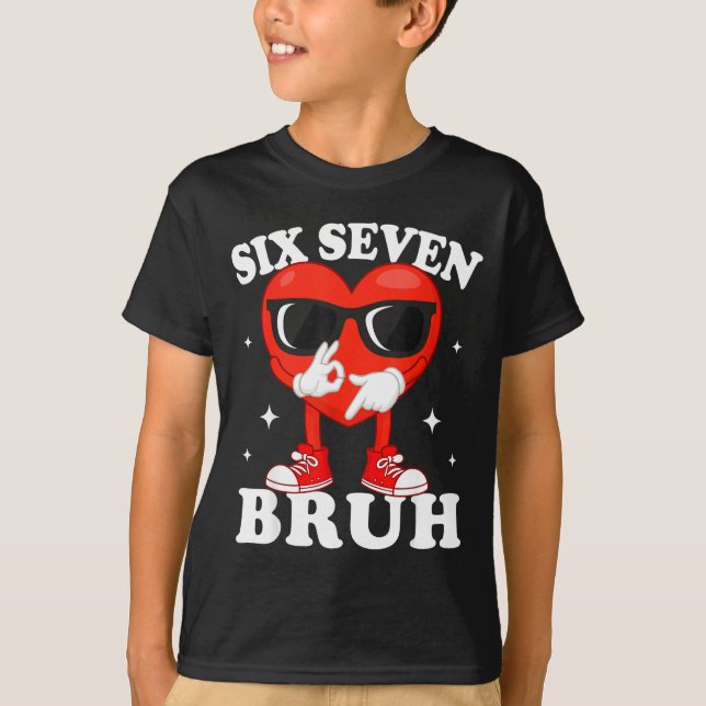 Camiseta Funny Dabbing Heart Bruh 67 Meme Valentine's Day  (Frente)