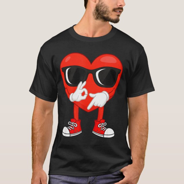 Camiseta Funny Dabbing Heart Valentines Day 67 Six Seven Lo (Frente)