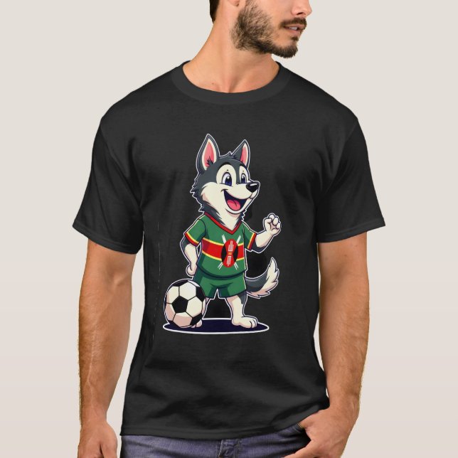 Camiseta Funny Dabbing Husky Dog Kenya Football - Kenyan Fl (Frente)
