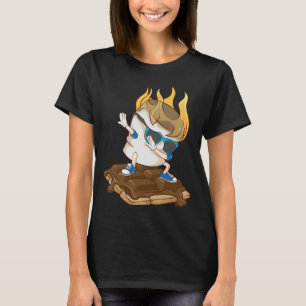 Camiseta Funny Dabbing Marshmallow Smores Legal acampando D