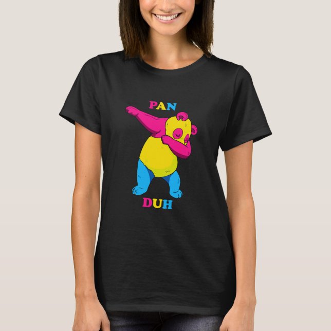 Camiseta Funny Dabbing Pan Duh Panda Orgulho Pansexual Band (Frente)
