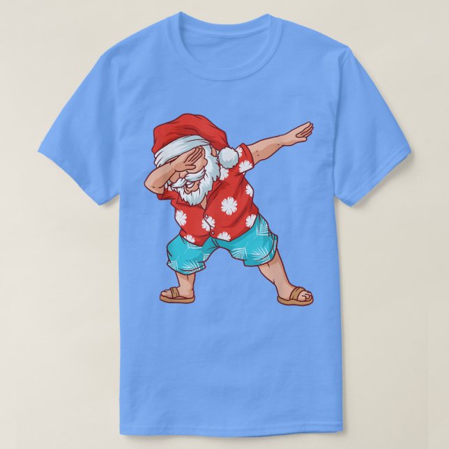 Camiseta Funny Dabbing Papais noeis Beach Hawaiai Xmas em j (Frente do Design)