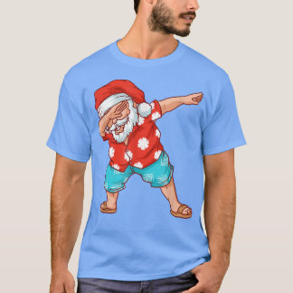 Camiseta Funny Dabbing Papais noeis Beach Hawaiai Xmas em j
