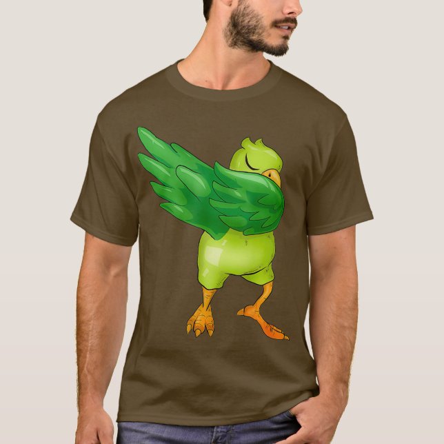 Camiseta Funny Dabbing Parrot Gift Kids Parrot Lover (Frente)