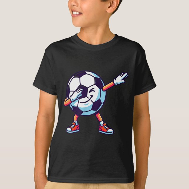 Camiseta Funny Dabbing Soccer Ball Cartoon Srt Gift Kids Bo (Frente)