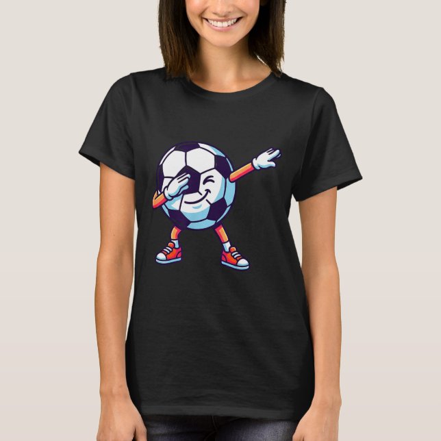 Camiseta Funny Dabbing Soccer Ball Cartoon Srt Gift Kids Bo (Frente)