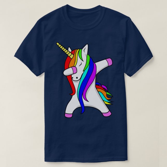 Camiseta Funny Dabbing Unicorn Dance Unicorn Dab (Frente do Design)