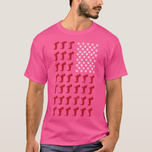Camiseta Funny Dachshund EUA Flag Animal Wiener
